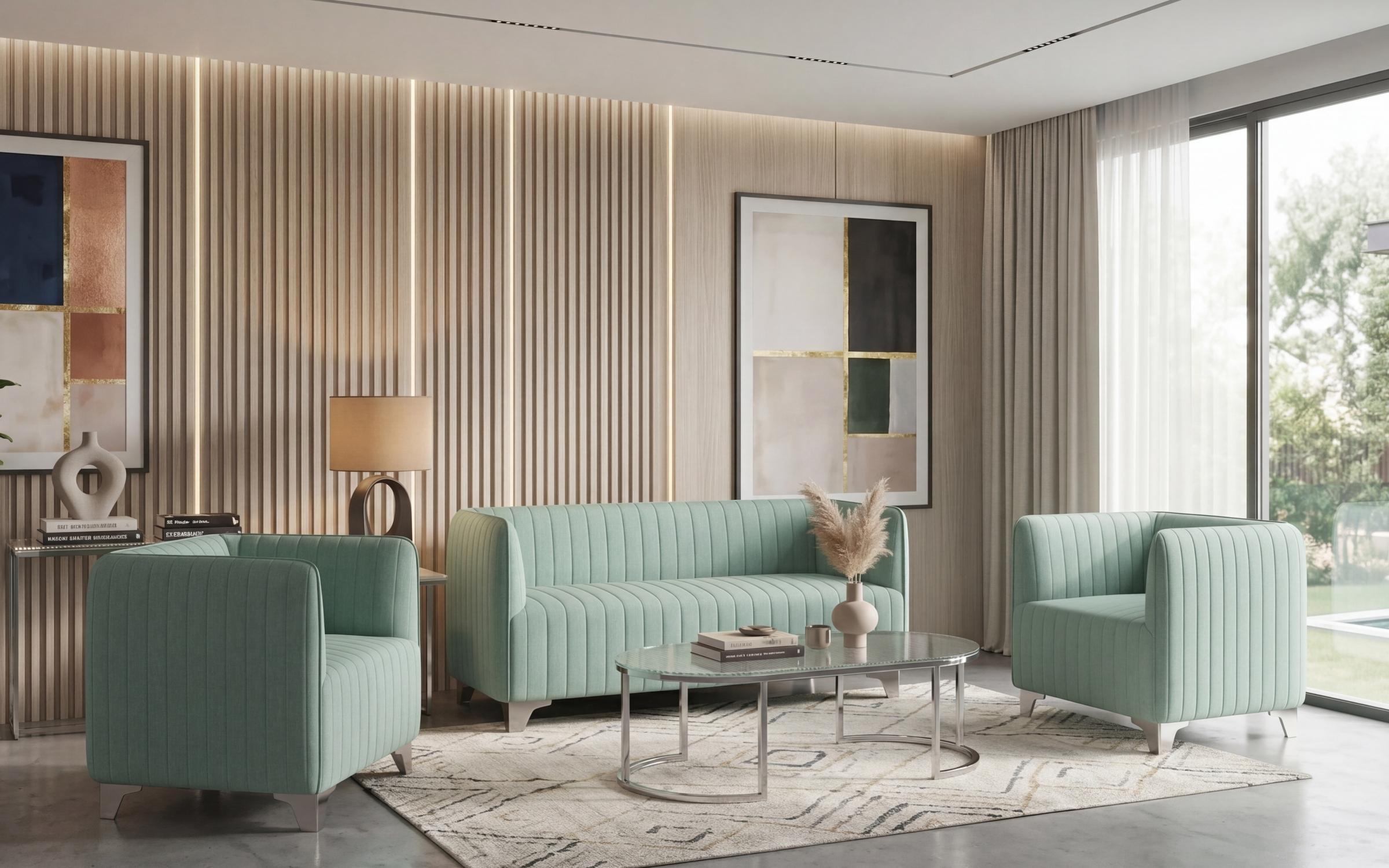 Set Sofa + 2 armchairs Macao, mint  1